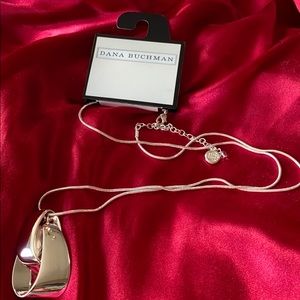 Long silver necklace with Double Loop pendant